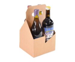 4-Bottle Open Corrugated Wine Bottle Carrier