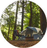 tent in the woods