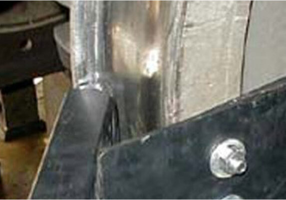 Rail System close up of a trail wheel flange