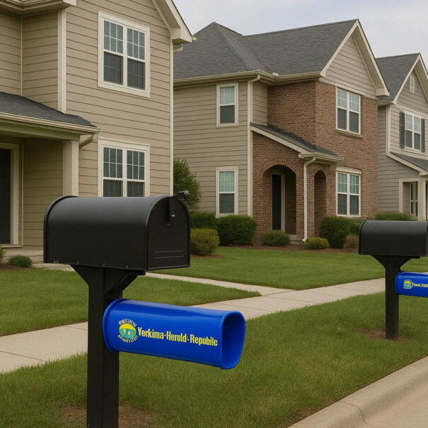 houses with mailboxes and tubes
