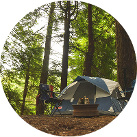 tent in the woods